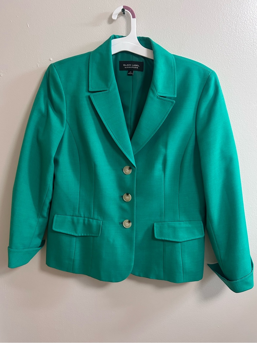 Evan-Picone Black Label Emerald Green Blazer Jacket Office Academia Size 12